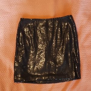 WHBM black sequin skirt